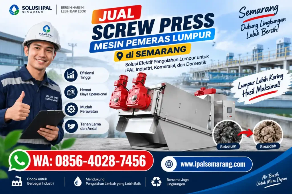 Jual Screw Press Mesin Pemeras Lumpur di Semarang