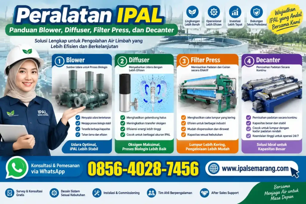 Peralatan IPAL Panduan Blower, Diffuser, Filter Press, dan Decanter
