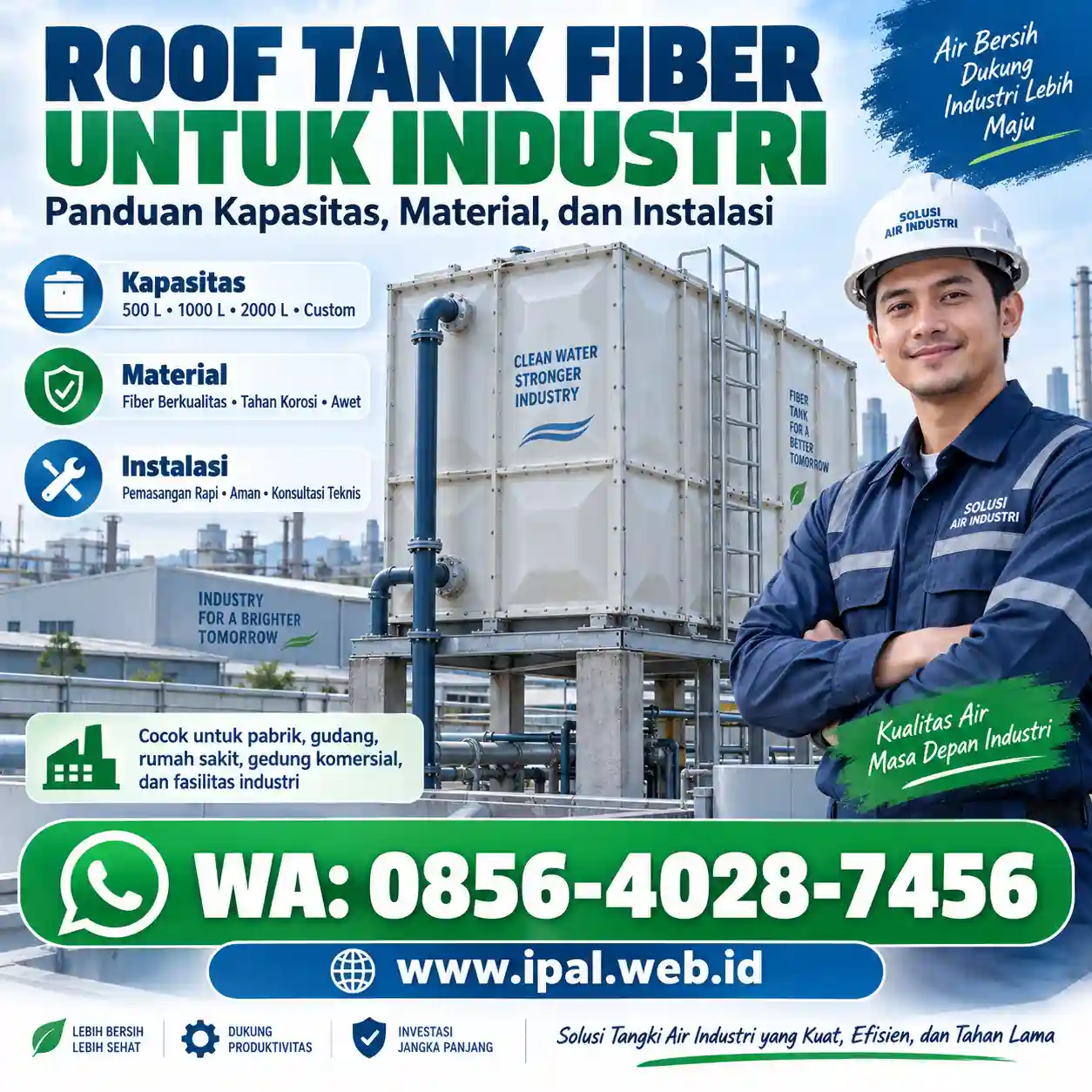 Roof Tank Fiber untuk Industri Panduan Kapasitas, Material, dan Instalasi