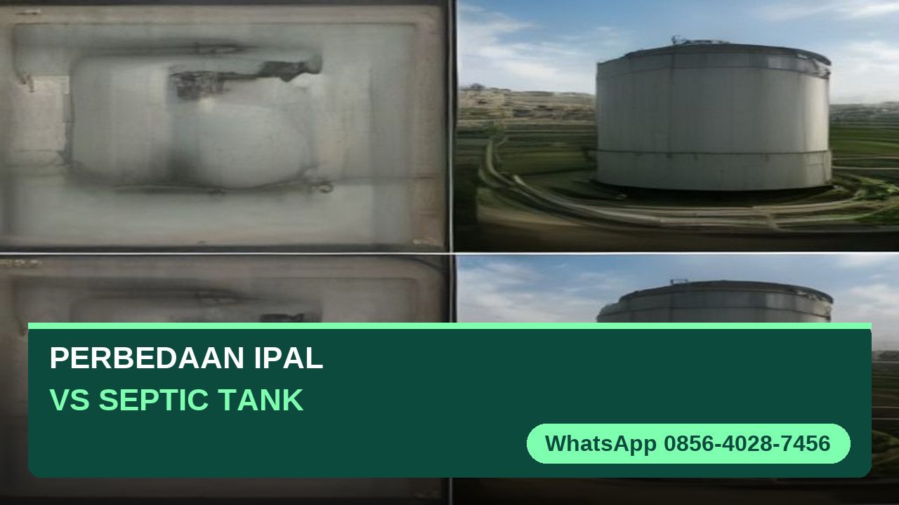 Perbedaan IPAL vs Septic Tank - perbandingan instalasi pengolahan air limbah industri dan septic tank rumah - WhatsApp 0856-4028-7456