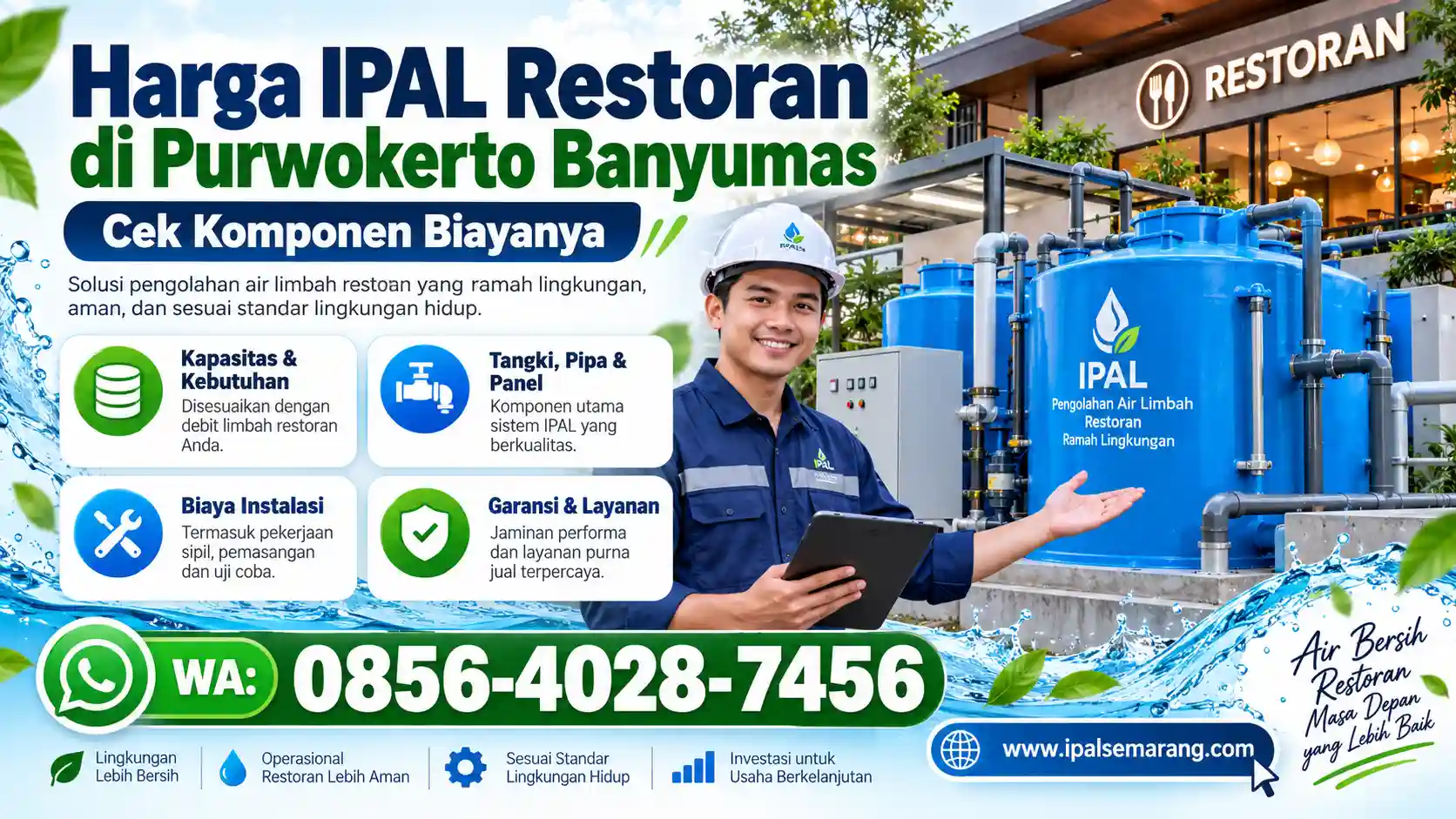 Harga IPAL Restoran di Purwokerto Banyumas: Cek Komponen Biayanya