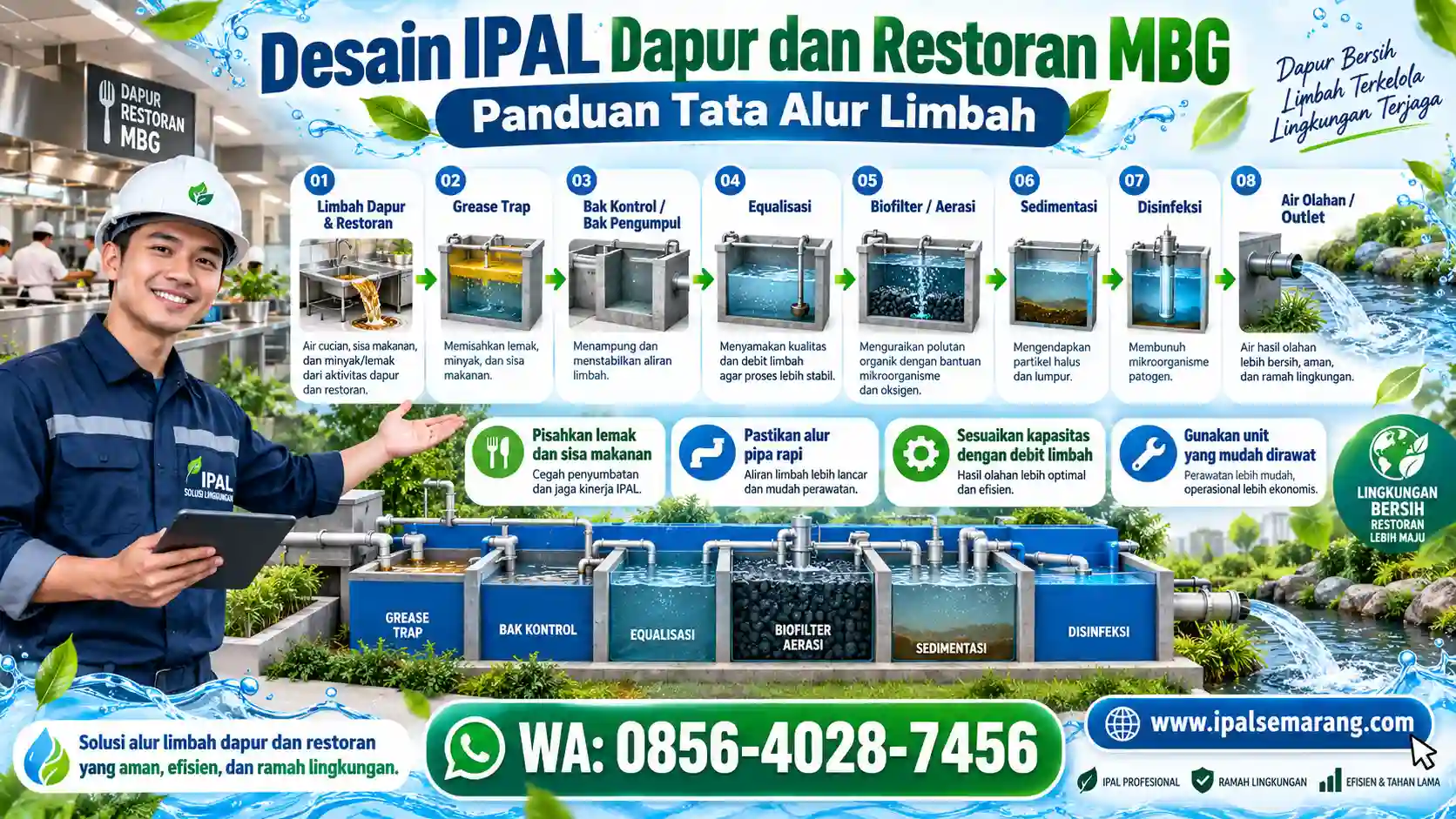 Desain IPAL Dapur dan Restoran MBG - Panduan Tata Alur Limbah